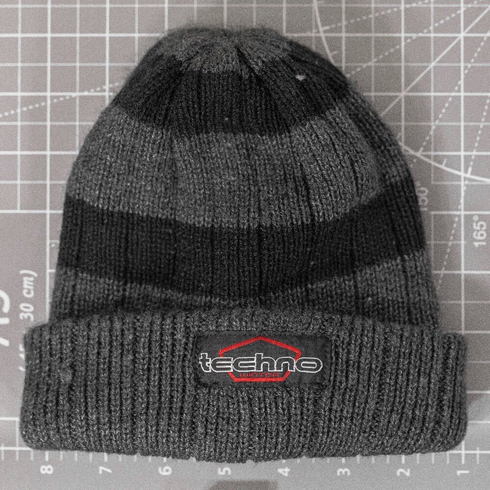 Banded Short Heavy Acrylic Beanie by Techno [winter ski sock hat toboggan toque]